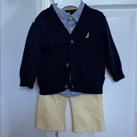Nautica 0/3 M 3 piece Long Sleeve Shirt, Pants, Sweater Baby - Picture 1 of 5